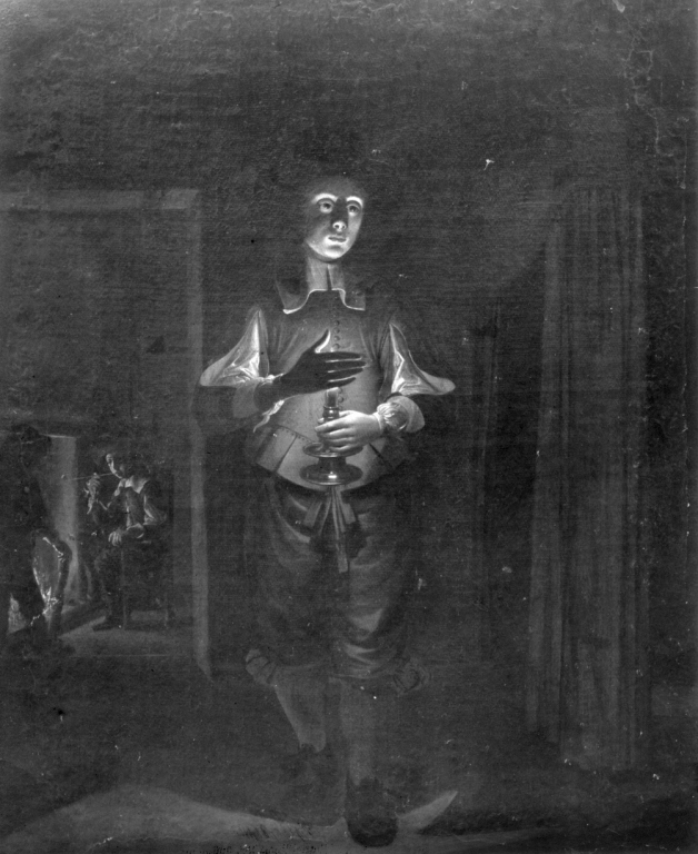Uomo con lucerna (dipinto) di Heimbach Wolfgang (sec. XVII)