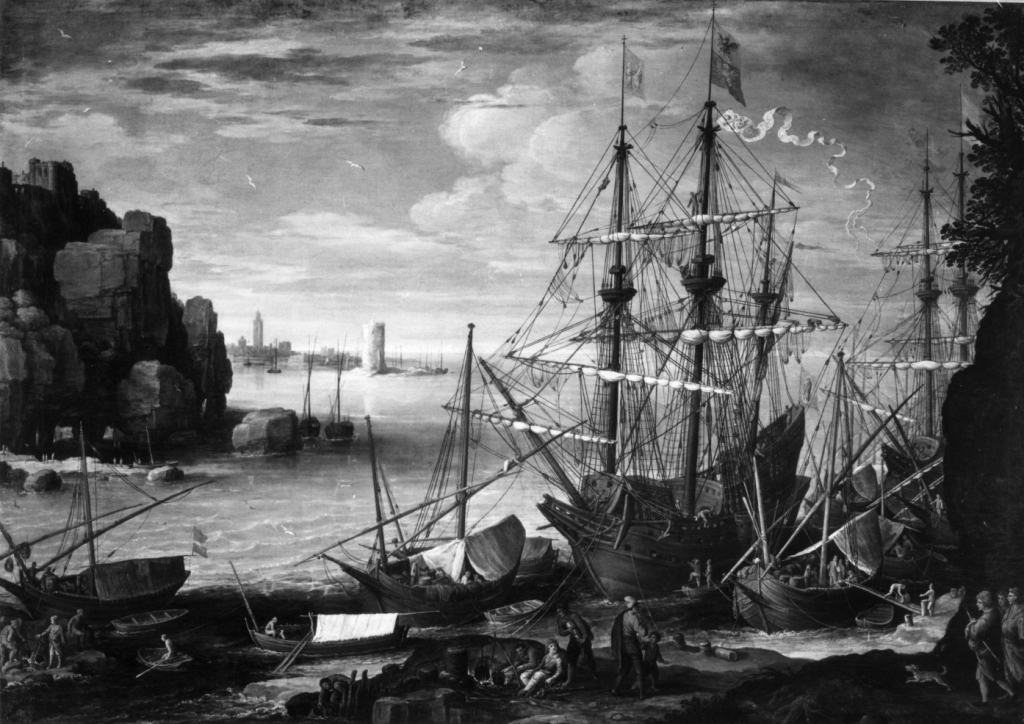 Porto di mare (dipinto) di Brill Paul (sec. XVII)