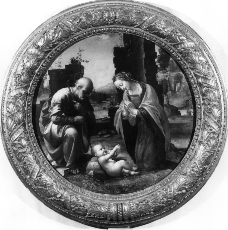 Adorazione del Bambino (dipinto) di Della Porta Bartolomeo detto Fra' Bartolomeo (sec. XV)