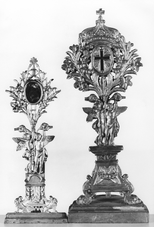 reliquiario - a ostensorio - ambito laziale (sec. XIX)