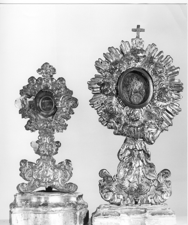 reliquiario - a ostensorio - ambito laziale (sec. XVIII)