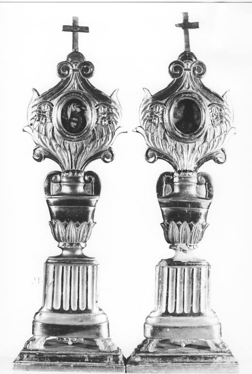 reliquiario - a ostensorio, serie - ambito laziale (fine sec. XVIII)