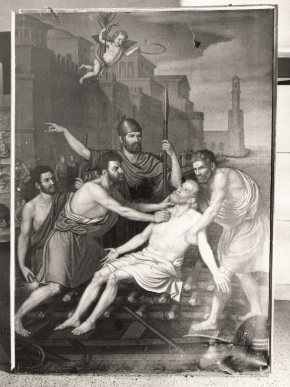 martirio di San Liberato (dipinto) di Bianchi Antonio (metà sec. XIX)