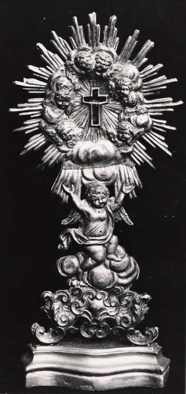 motivi decorativi vegetali con putti alati e cherubini (ostensorio - a raggiera) - ambito Italia meridionale (seconda metà sec. XVIII)