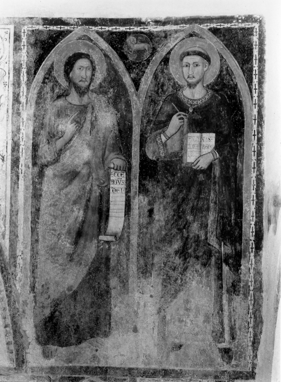 San Giovanni Battista e San Luca (dipinto) - ambito laziale (prima metà sec. XIV)