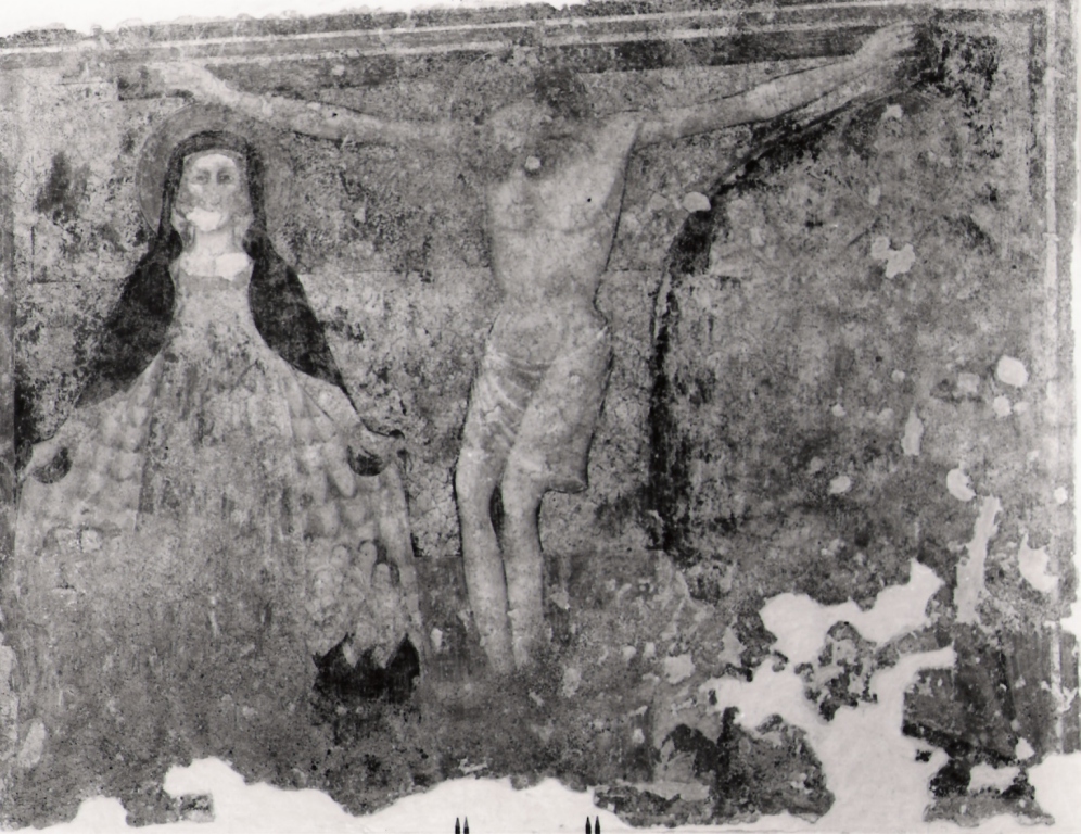 crocifissione di Cristo con la Madonna della Misericordia (dipinto) - ambito Italia centro-meridionale (secc. XIV/ XV)