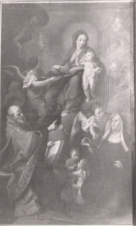 apparizione della Madonna a Sant'Agostino e Santa Monica (dipinto) - ambito laziale (prima metà sec. XVIII)