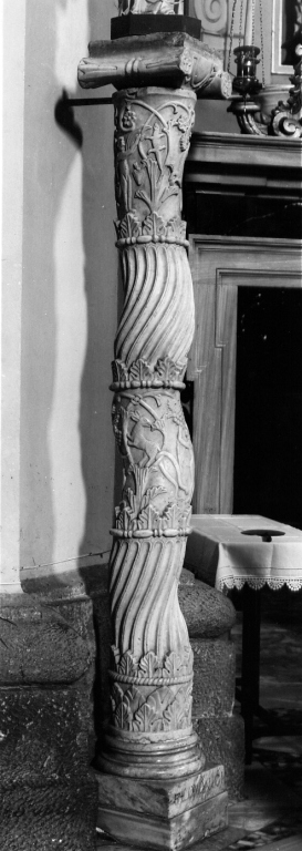 motivi decorativi vegetali e zoomorfi (colonna tortile) - ambito laziale (secc. III/ IV)