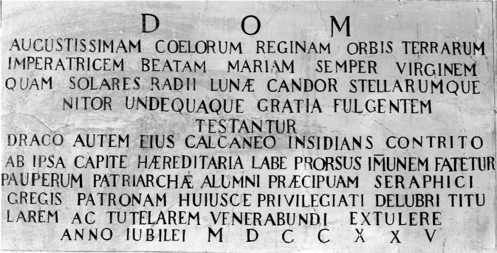 lapide celebrativa - ambito laziale (sec. XVIII)