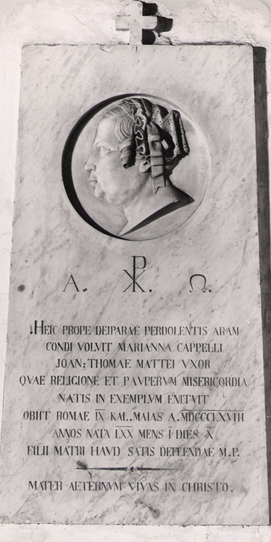 ritratto di donna (lapide tombale) - ambito laziale (sec. XIX)