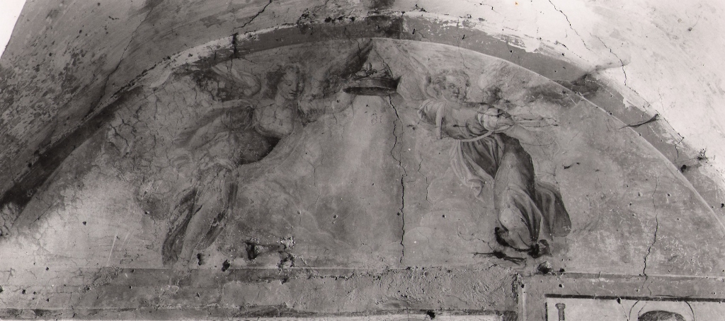 angeli reggicorona (dipinto) - ambito romano (inizio sec. XVII)