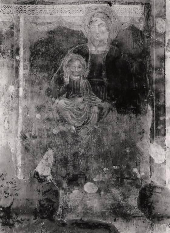 Madonna con Bambino (dipinto, frammento) di Antonio da Alatri (bottega) (sec. XV)