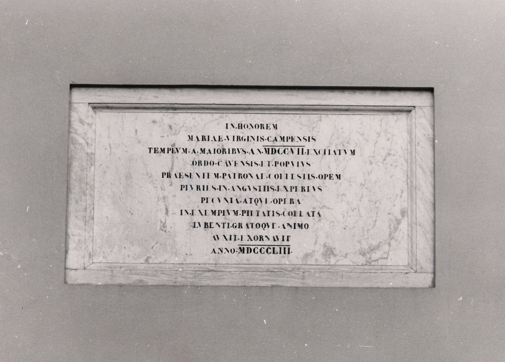 lapide commemorativa - ambito laziale (sec. XIX)