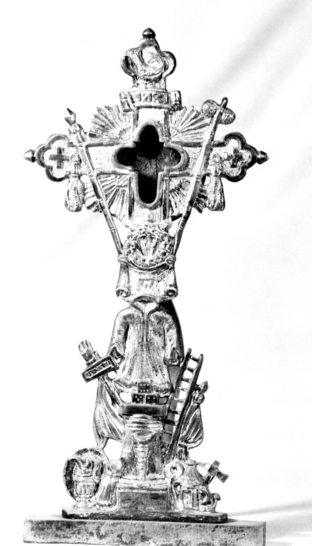 reliquiario - a ostensorio - ambito laziale (fine/inizio secc. XIX/ XX)