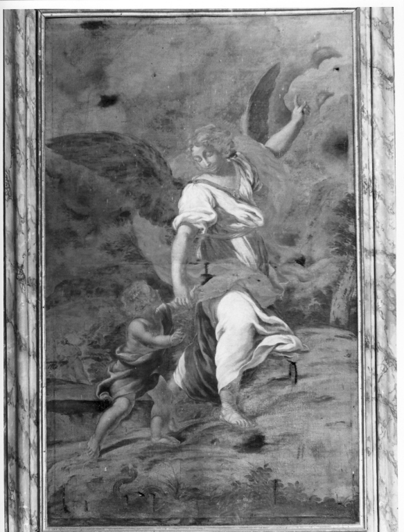 angelo custode (dipinto) di Romanelli Giovanni Francesco (scuola) (fine sec. XVII)