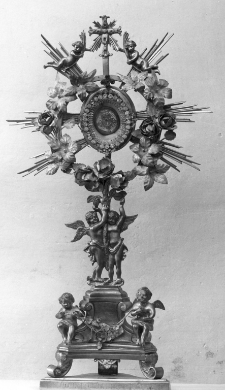 reliquiario - a ostensorio - manifattura viterbese (fine/inizio secc. XVIII/ XIX)