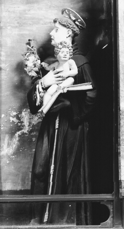 Sant'Antonio da Padova con il bambino (scultura) - ambito laziale, ambito abruzzese (inizio sec. XVII)