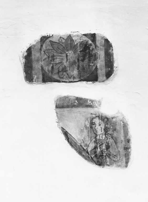 elementi decorativi (dipinto, frammento) - ambito laziale (sec. XV)