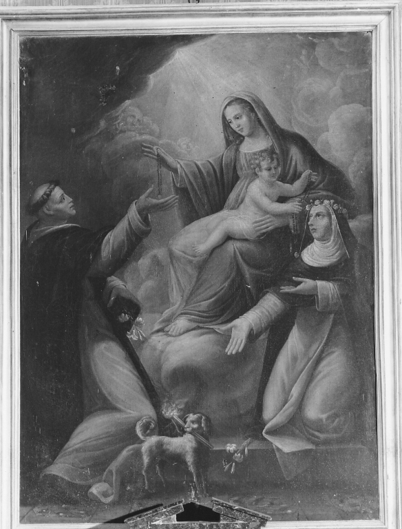 Madonna del Rosario, Madonna con Bambino tra San Domenico e Santa Caterina da Siena (pala d'altare) - ambito napoletano (metà sec. XVIII)