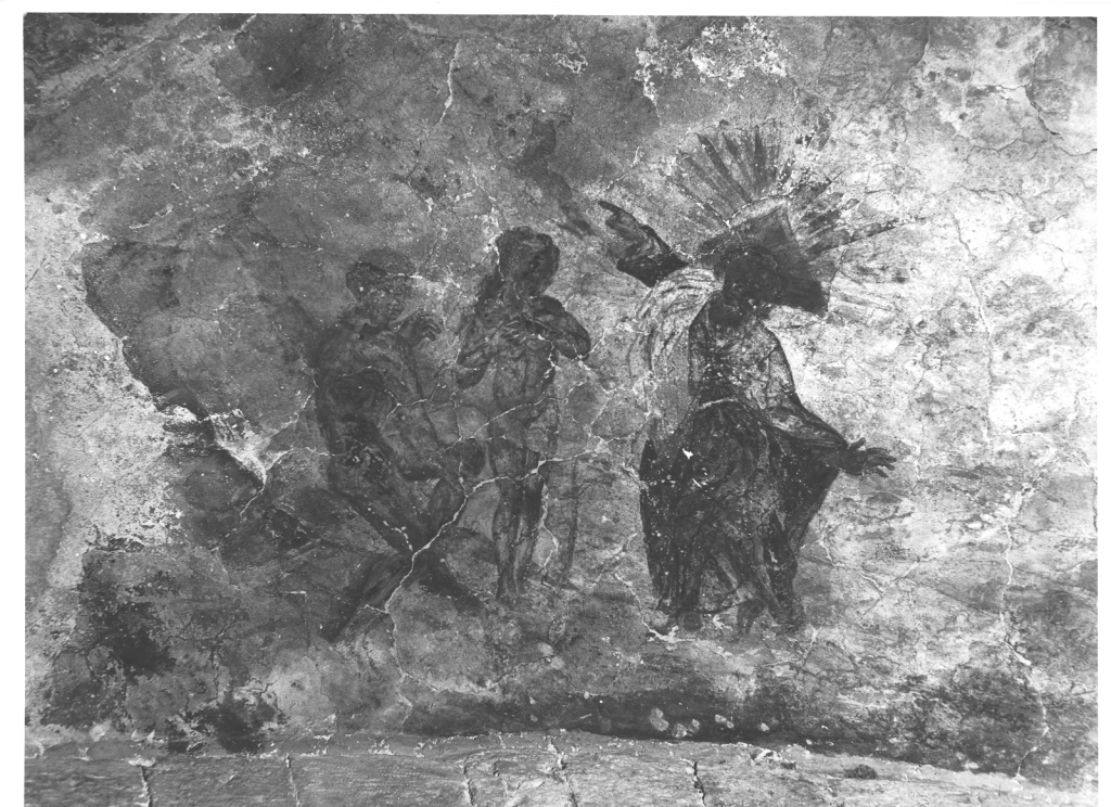 Dio scaccia Adamo e Eva dal paradiso terrestre (dipinto) - ambito laziale (sec. XVIII)