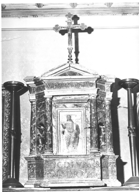 tabernacolo - a frontale architettonico - ambito laziale (sec. XVII)