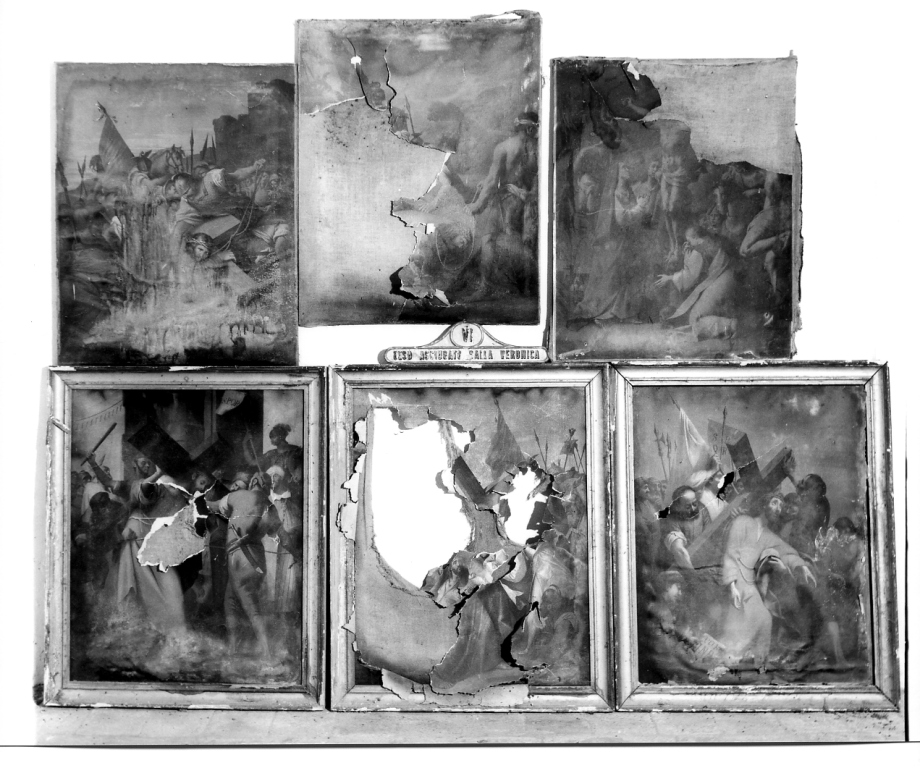 stazioni della via crucis (Via Crucis, ciclo) - ambito romano (sec. XIX)