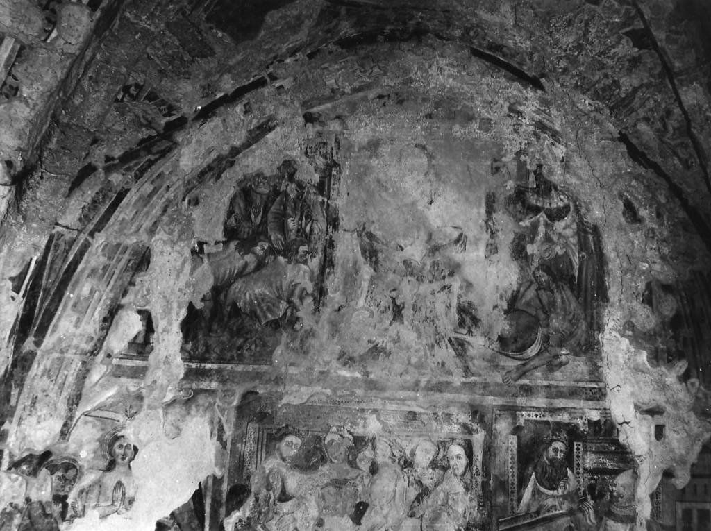 martirio di San Giovanni Evangelista (dipinto, complesso decorativo) di Jacopo di Roccatinta (cerchia) (sec. XV)