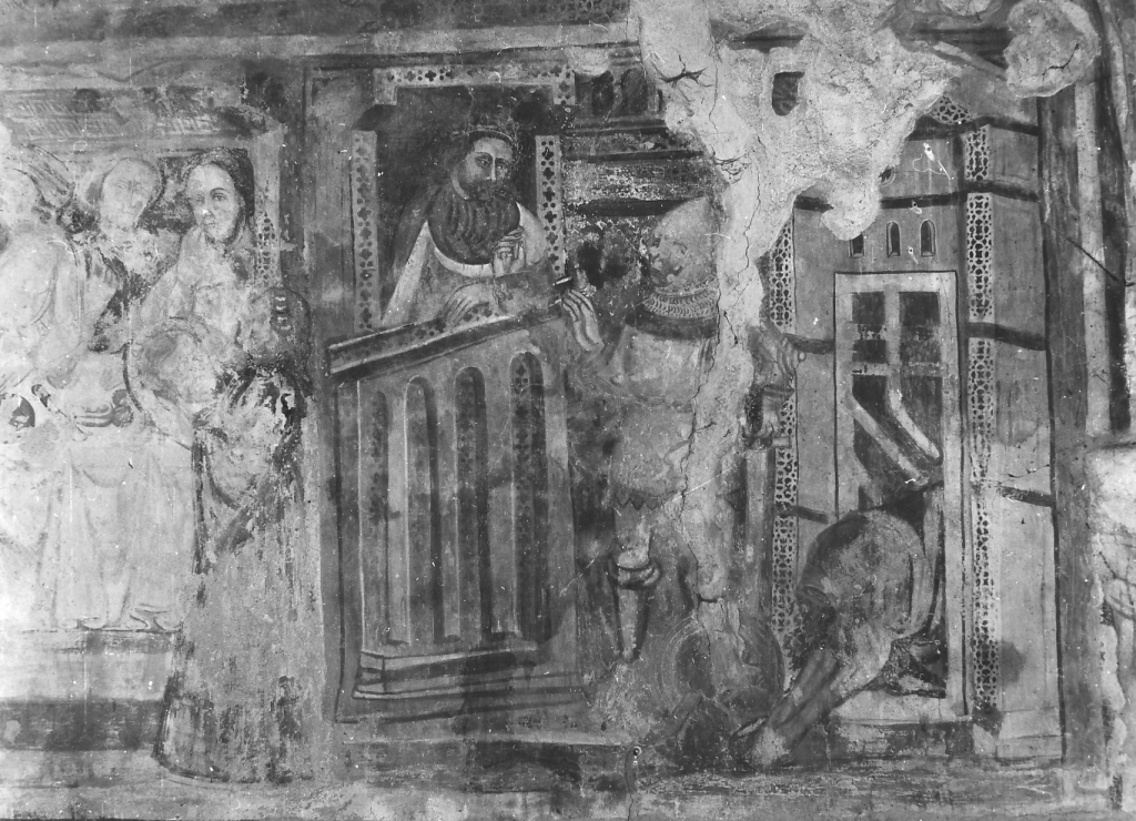 decapitazione di San Giovanni Battista (dipinto, complesso decorativo) di Jacopo di Roccatinta (cerchia) (sec. XV)