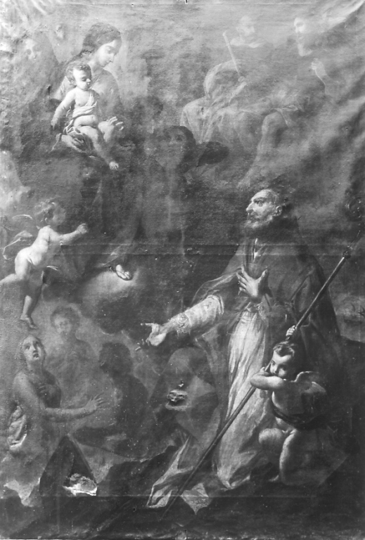 Madonna con Bambino, San Gregorio e anime del Purgatorio (dipinto) di Amorosi Antonio (attribuito) (sec. XVIII)