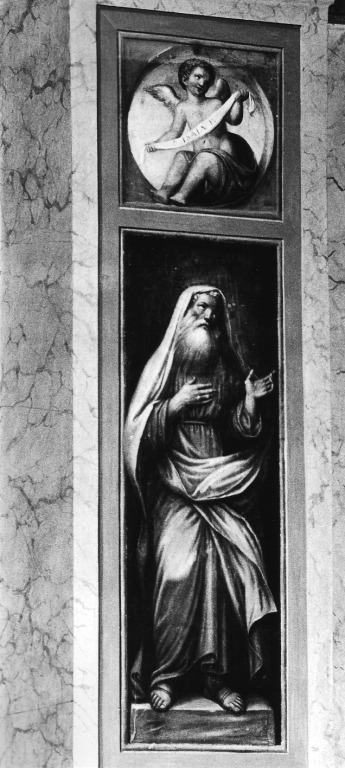 Isaia profeta e cherubino (dipinto, pendant) - ambito romano (sec. XIX)