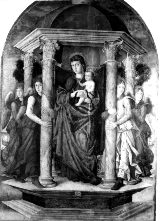 trasporto della Santa Casa a Loreto (dipinto) - ambito forlivese (sec. XVI)