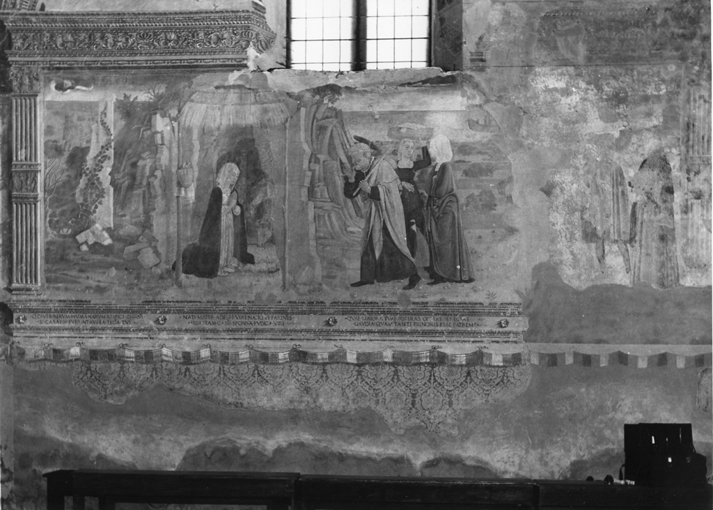 adorazione di Gesù Bambino (dipinto, ciclo) di Lorenzo da Viterbo (e aiuti) (sec. XV)
