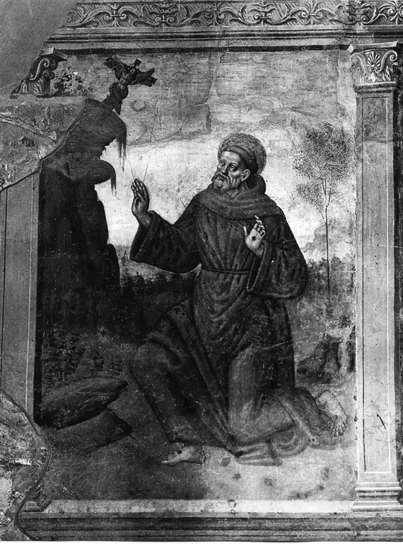 San Francesco d'Assisi riceve le stimmate (dipinto, ciclo) di Antonio del Massaro detto Pastura (scuola) (sec. XV)