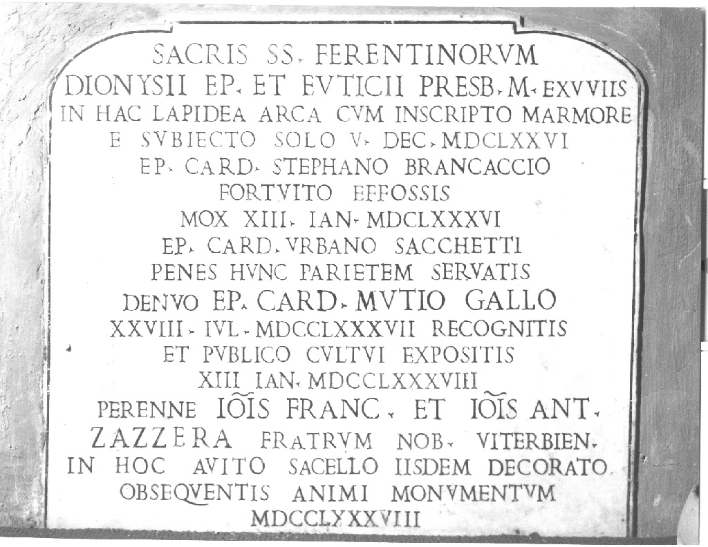 lapide - ambito viterbese (sec. XVIII)