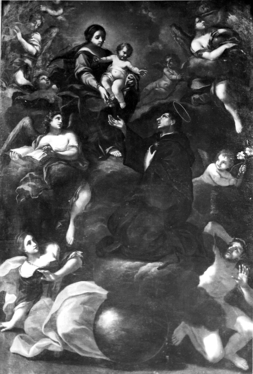 Madonna in gloria e san Nicola da Tolentino (dipinto) di Bonifazi Giovan Francesco (sec. XVII)