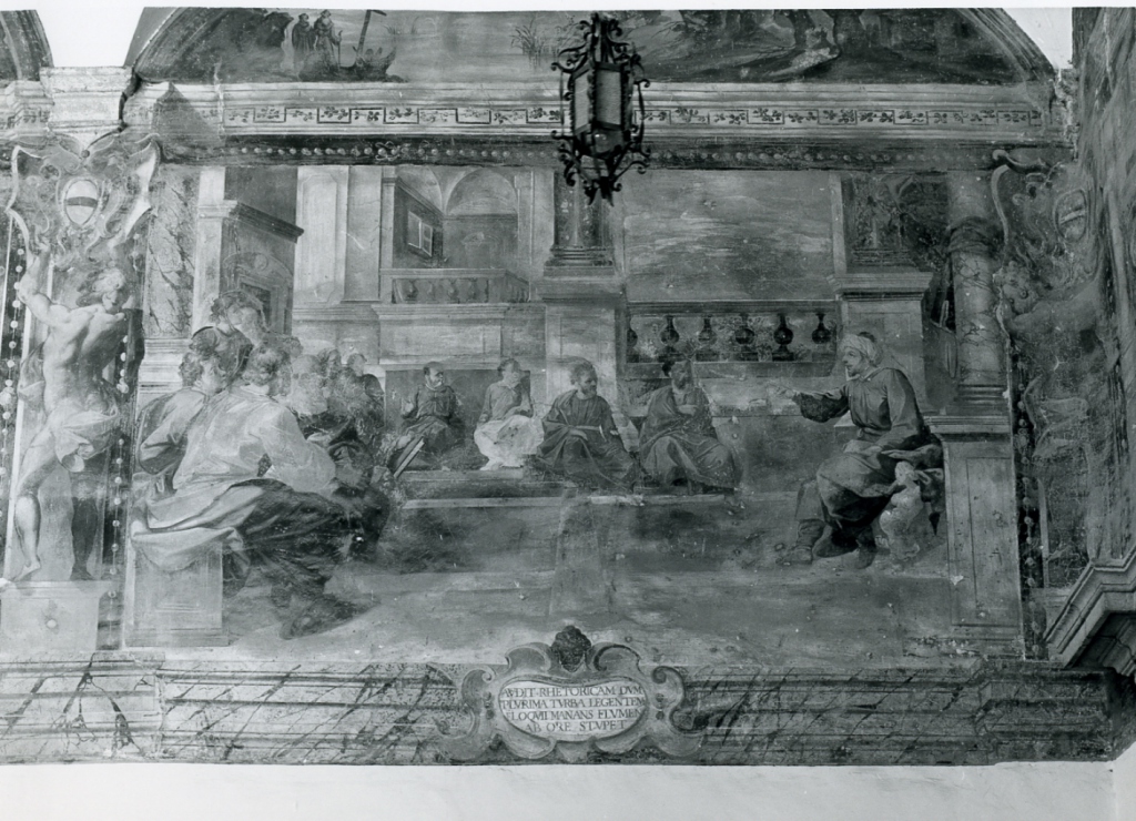 Sant'Agostino insegna a Milano (dipinto) di Ganassini Marzio (inizio sec. XVII)