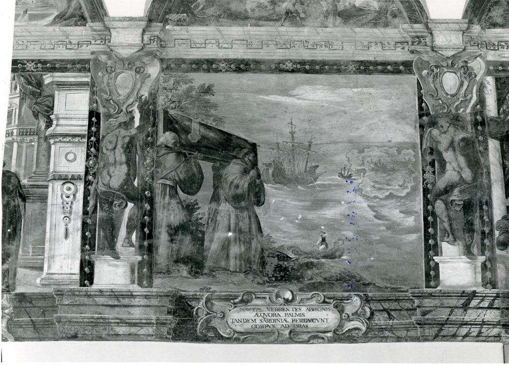 Trasporto del corpo di Sant'Agostino in Sardegna (dipinto) di Ganassini Marzio (inizio sec. XVII)