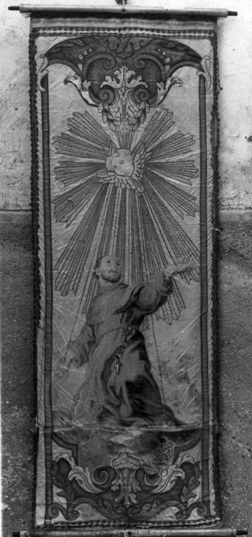 San Francesco d'Assisi riceve le stimmate (stendardo processionale) - manifattura Italia meridionale (sec. XVIII)