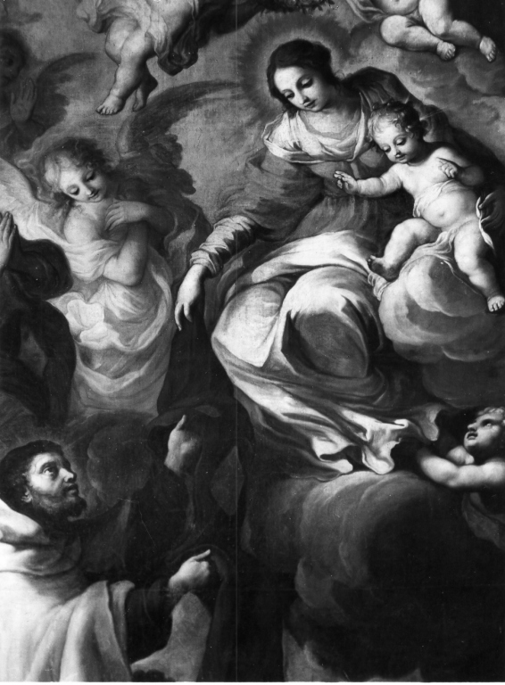 San Simone riceve lo scapolare dalla Madonna (dipinto) di De La Haye Lucas detto Fra' Luca Fiammingo (seconda metà sec. XVII)