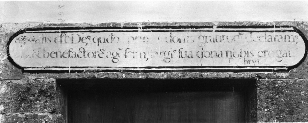 targa con iscrizione (dipinto) - ambito laziale (sec. XVII)