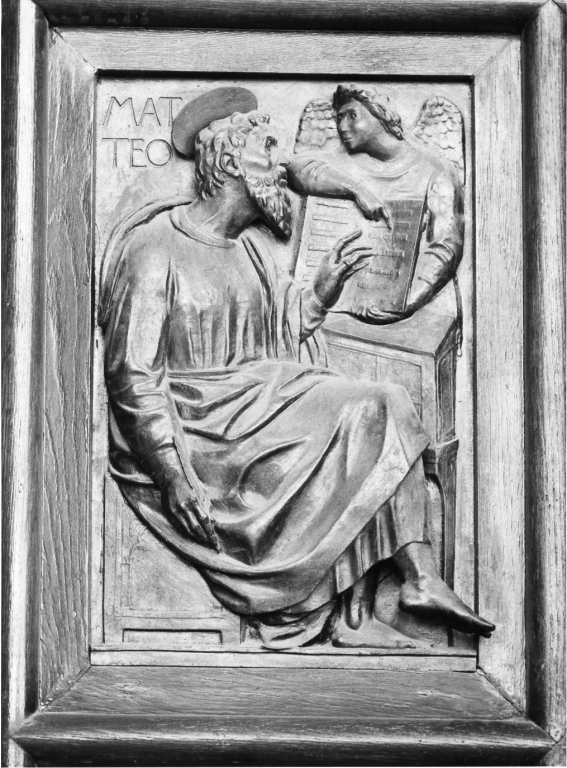 San Matteo Evangelista (rilievo) di Crocetti Venanzo (sec. XX)
