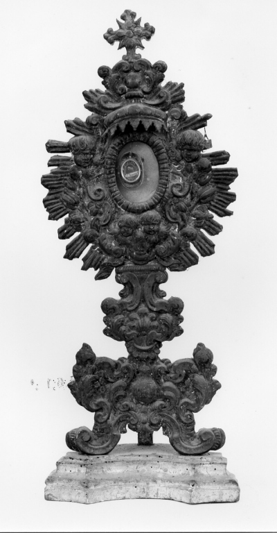 reliquiario - a ostensorio - ambito laziale (sec. XVIII)