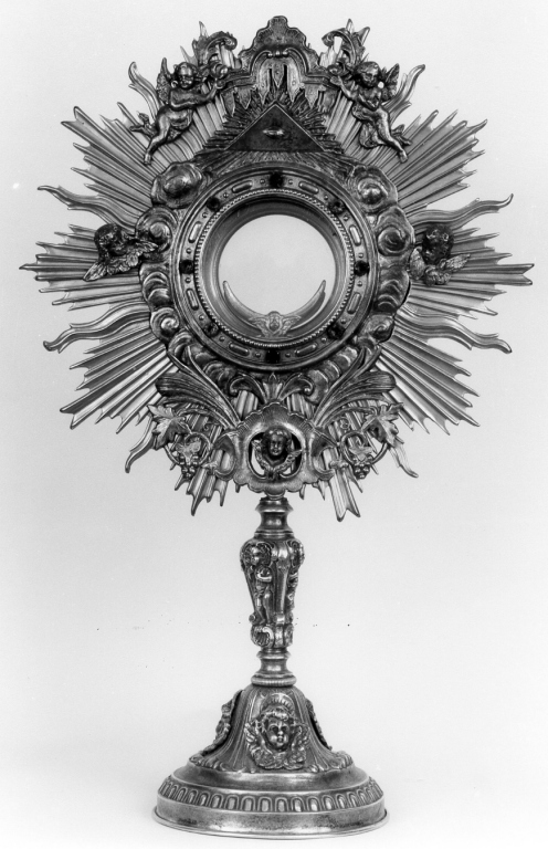 ostensorio - a raggiera - ambito laziale (inizio sec. XVIII)