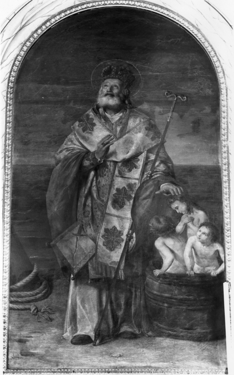 San Nicola di Bari resuscita i tre fanciulli (dipinto) - ambito laziale (prima metà sec. XVIII)