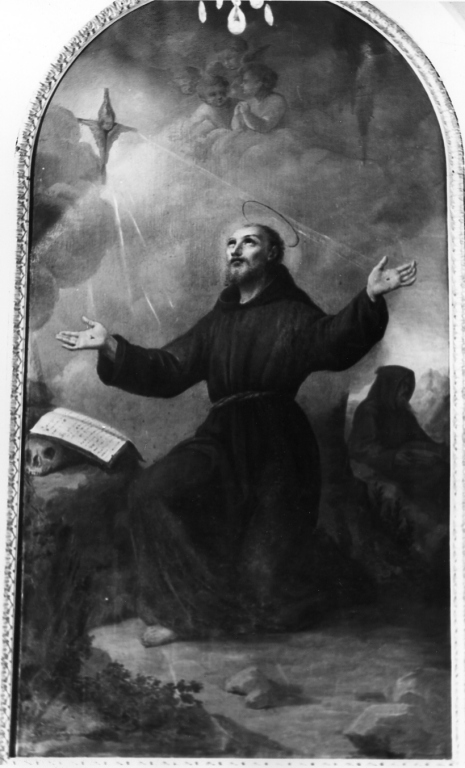 San Francesco riceve le stimmate (dipinto) di Chiari E (attribuito) (seconda metà sec. XIX)