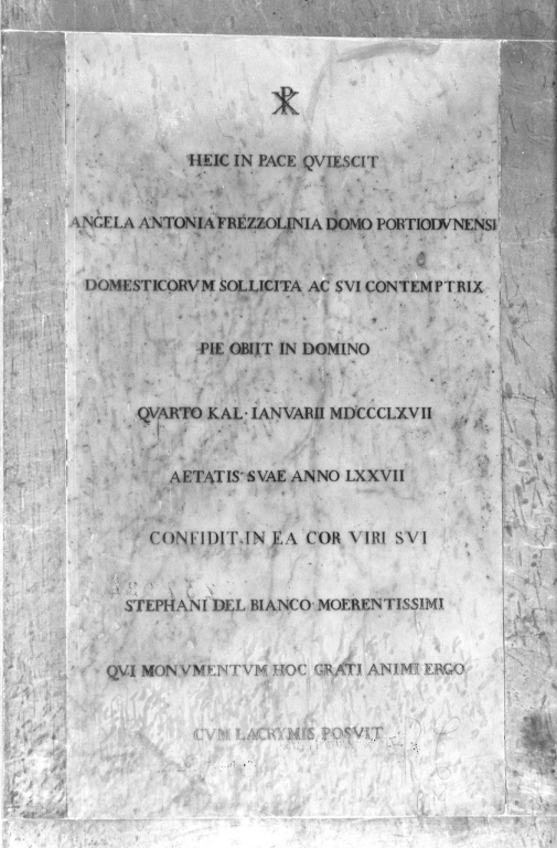 lapide tombale - ambito laziale (sec. XIX)