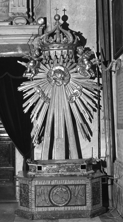 tronetto per esposizione eucaristica - ambito laziale (fine/inizio secc. XIX/ XX)