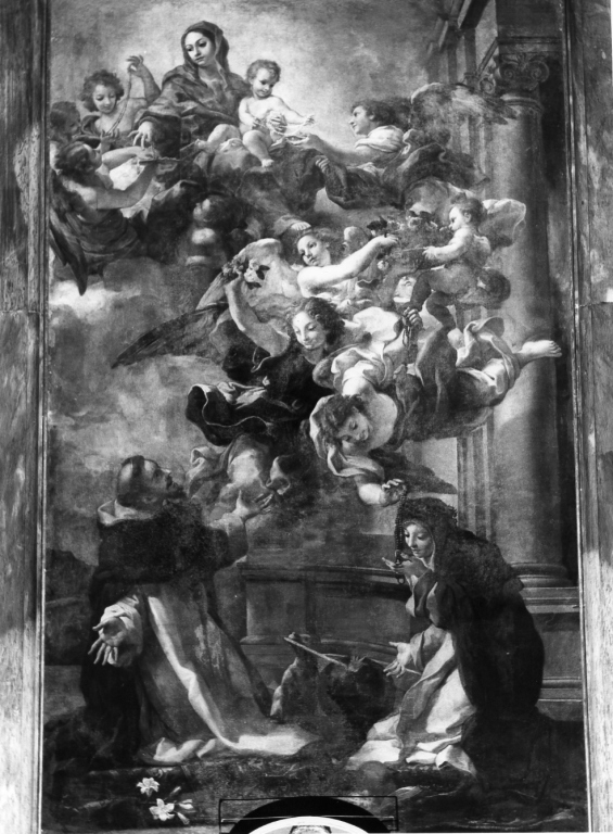 Madonna del Rosario (dipinto) di Courtois Jacques detto Borgognone (sec. XVII)