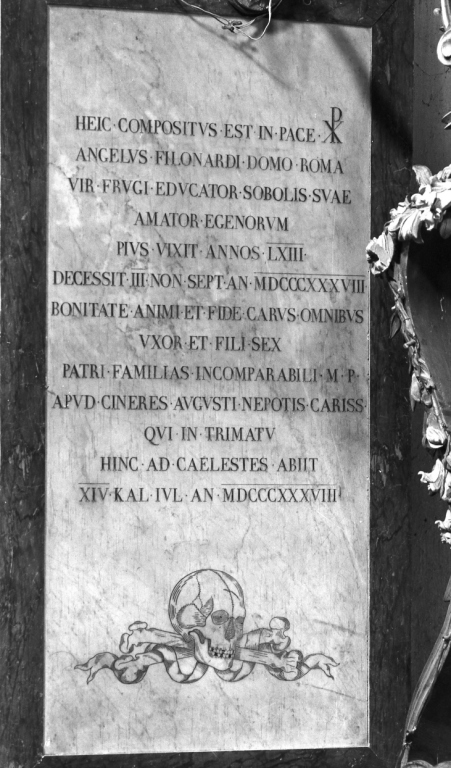 lapide tombale - ambito laziale (sec. XIX)