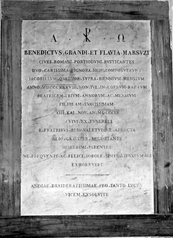 lapide tombale - ambito laziale (sec. XIX, sec. XIX)